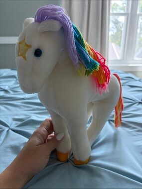 Rainbow Horse Plush White Unicorn Toy